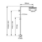 AQUAPERLA CH2125.SH.N+CH0002.SH+CH-S8.HHS SQUARE SHOWER STATION TOP/BOTTOM WATER INLET CHROME - Urban Designs Bathroom and Kitchen