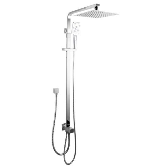 AQUAPERLA CH2125.SH.N+CH0002.SH+CH-S8.HHS SQUARE SHOWER STATION TOP/BOTTOM WATER INLET CHROME - Urban Designs Bathroom and Kitchen