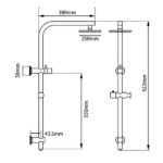 AQUAPERLA CH2128-A.SH.N+CH0007.SH+CH-R11.HHS ROUND RIGHT ANGLE 10" SHOWER STATION TOP WATER INLET CHROME - Urban Designs Bathroom and Kitchen