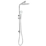 AQUAPERLA CH2128-A.SH.N+CH0007.SH+CH-R11.HHS ROUND RIGHT ANGLE 10" SHOWER STATION TOP WATER INLET CHROME - Urban Designs Bathroom and Kitchen