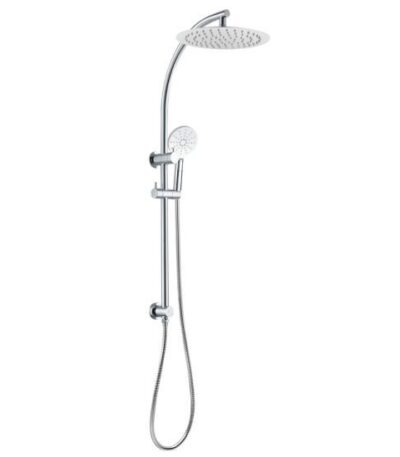 AQUAPERLA CH2128.SH.N+CH0007.SH+CH-R11.HHS ROUND 10" SHOWER STATION TOP WATER INLET CHROME - Urban Designs Bathroom and Kitchen