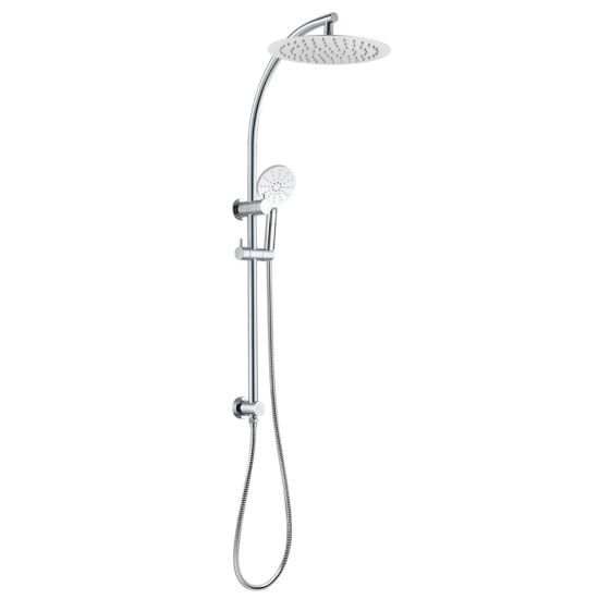 AQUAPERLA CH2128.SH.N+CH0007.SH+CH-R11.HHS ROUND 10" SHOWER STATION TOP WATER INLET CHROME - Urban Designs Bathroom and Kitchen