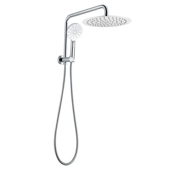 AQUAPERLA CH2138.SH.N+CH0007.SH+CH-R11.HHS ROUND SHOWER STATION TOP WATER INLET CHROME - Urban Designs Bathroom and Kitchen