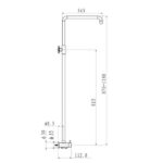 AQUAPERLA CH2152.SH.N ROUND SHOWER RAIL TOP/BOTTOM WATER INLET CHROME - Urban Designs Bathroom and Kitchen