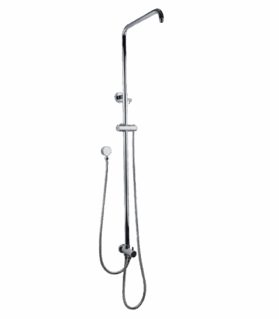 AQUAPERLA CH2152.SH.N ROUND SHOWER RAIL TOP/BOTTOM WATER INLET CHROME - Urban Designs Bathroom and Kitchen