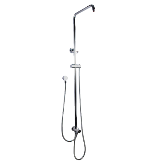 AQUAPERLA CH2152.SH.N ROUND SHOWER RAIL TOP/BOTTOM WATER INLET CHROME - Urban Designs Bathroom and Kitchen