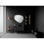 AQUAPERLA LM-ASY-1 ASYMMETRICAL 3 COLOR LIGHTING LED MIRROR 800X675MM WITH TOUCH SENSOR SWITCH - Urban Designs Bathroom and Kitchen