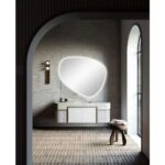 AQUAPERLA LM-ASY-1 ASYMMETRICAL 3 COLOR LIGHTING LED MIRROR 800X675MM WITH TOUCH SENSOR SWITCH - Urban Designs Bathroom and Kitchen