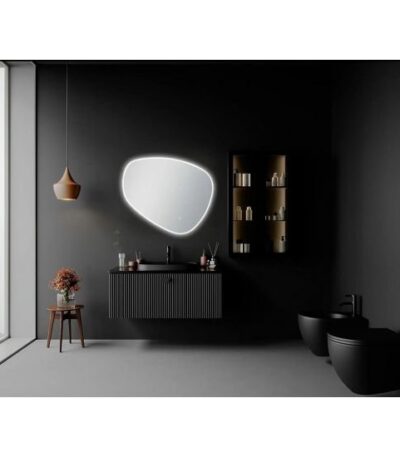 AQUAPERLA LM-ASY-1 ASYMMETRICAL 3 COLOR LIGHTING LED MIRROR 800X675MM WITH TOUCH SENSOR SWITCH - Urban Designs Bathroom and Kitchen