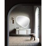 AQUAPERLA LM-ASY-2 ASYMMETRICAL 3 COLOR LIGHTING LED MIRROR 1000X844MM WITH TOUCH SENSOR SWITCH - Urban Designs Bathroom and Kitchen