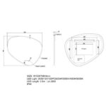 AQUAPERLA LM-ASY-2 ASYMMETRICAL 3 COLOR LIGHTING LED MIRROR 1000X844MM WITH TOUCH SENSOR SWITCH - Urban Designs Bathroom and Kitchen