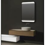 AQUAPERLA LM-BK-2SL 500x700MM RECTANGLE ALUMINUM FRAMED FRONT LIGHT LED MIRROR 3 COLOR LIGHTING TOUCH SENSOR SWITCH WALL MOUNTED VERTICAL OR HORIZONTAL BLACK - Urban Designs...