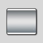 AQUAPERLA LM-BK-2SL7080 RECTANGULAR FRAMED LED MIRROR 700X800MM MATTE BLACK - Urban Designs Bathroom and Kitchen