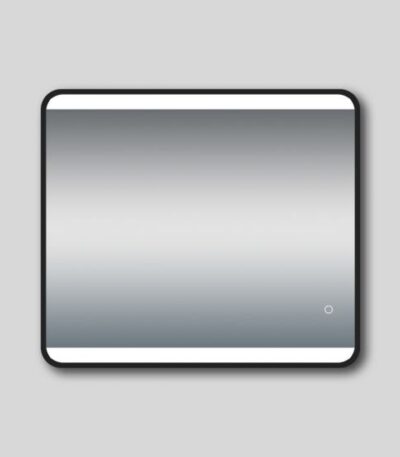 AQUAPERLA LM-BK-2SL7080 RECTANGULAR FRAMED LED MIRROR 700X800MM MATTE BLACK - Urban Designs Bathroom and Kitchen