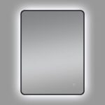 AQUAPERLA LM-BK-LDE81 810x610MM RECTANGLE ALUMINUM FRAMED CURVED RIM LED MIRROR 3 COLOR LIGHTING TOUCH SENSOR SWITCH WALL MOUNTED VERTICAL OR HORIZONTAL BLACK - Urban Designs...