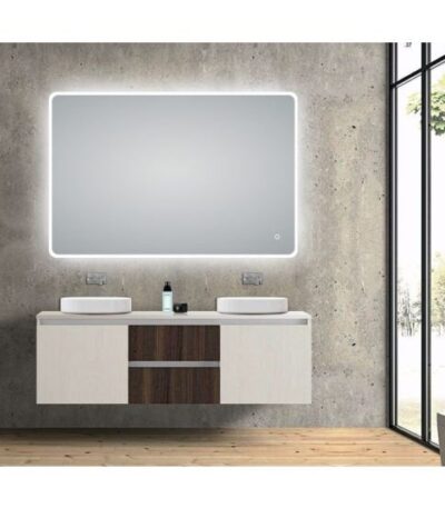 AQUAPERLA LM-LDE1280 CURVED RIM RECTANGLE BACKLIT LED MIRROR 1200x800MM - Urban Designs Bathroom and Kitchen