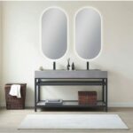 AQUAPERLA LM-LDO-BR OVAL 3 COLOR LIGHTING LED MIRROR 450X900MM WITH TOUCH SENSOR SWITCH - Urban Designs Bathroom and Kitchen
