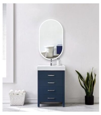 AQUAPERLA LM-LDO4575 OVAL ACRYLIC LED MIRROR 450x750MM 3 COLOR LIGHTING TOUCH SENSOR SWITCH DEFOGGER PAD WALL MOUNTED - Urban Designs Bathroom and Kitchen