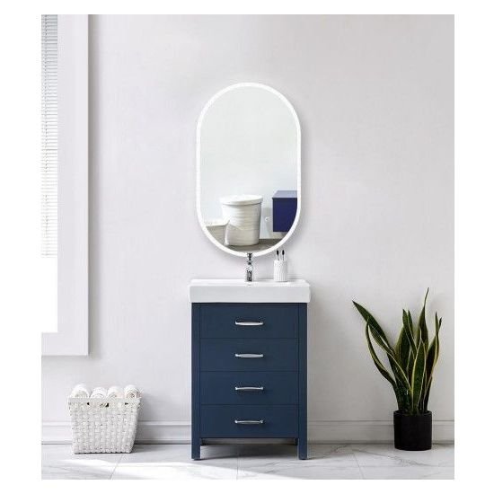 AQUAPERLA LM-LDO4575 OVAL ACRYLIC LED MIRROR 450x750MM 3 COLOR LIGHTING TOUCH SENSOR SWITCH DEFOGGER PAD WALL MOUNTED - Urban Designs Bathroom and Kitchen