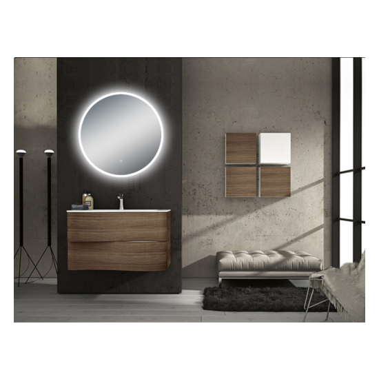 AQUAPERLA LM-LDR6060 ROUND LED MIRROR 600MM 3 COLOR LIGHTING TOUCH SENSOR SWITCH DEFOGGER PAD WALL MOUNTED ACRYLIC MIRROR - Urban Designs Bathroom and Kitchen