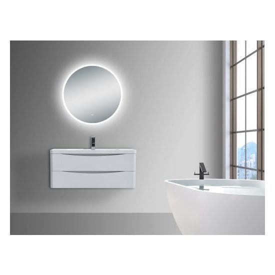 AQUAPERLA LM-LDR7575 ROUND LED MIRROR 750MM 3 COLOR LIGHTING TOUCH SENSOR SWITCH DEFOGGER PAD WALL MOUNTED ACRYLIC MIRROR - Urban Designs Bathroom and Kitchen