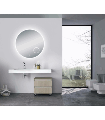 AQUAPERLA LM-LDR9090 ROUND LED MIRROR 900MM 3 COLOR LIGHTING WITH MAGNIFYING MIRROR TOUCH SENSOR SWITCH DEFOGGER PAD WALL MOUNTED - Urban Designs Bathroom and Kitchen