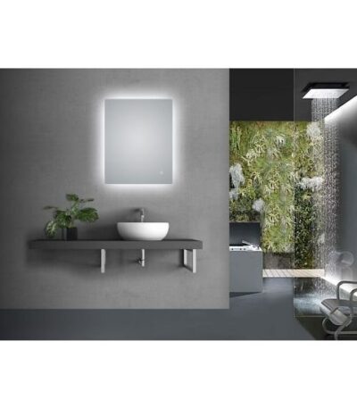 AQUAPERLA LM-LDS6075 RECTANGLE LED MIRROR 600x750MM 3 COLOR LIGHTING TOUCH SENSOR SWITCH DEFOGGER PAD WALL MOUNTED VERTICAL OR HORIZONTAL - Urban Designs Bathroom and Kitchen