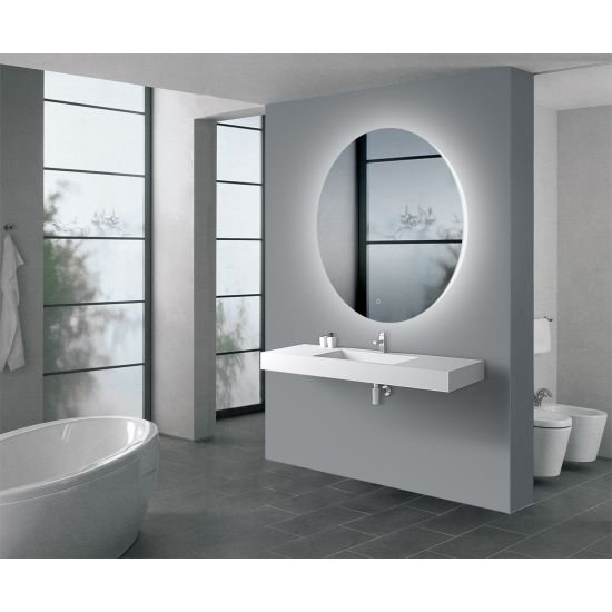 AQUAPERLA LM-LED-R1-7575 ROUND PLAIN LED MIRROR 750MM 3 COLOR LIGHTING TOUCH SENSOR SWITCH DEFOGGER PAD WALL MOUNTED ACRYLIC MIRROR BACK LIGHTING - Urban Designs Bathroom and...
