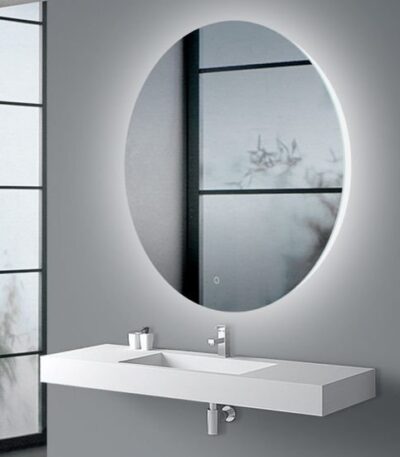 AQUAPERLA LM-LED-R1-9090 ROUND PLAIN LED MIRROR 900MM 3 COLOR LIGHTING TOUCH SENSOR SWITCH DEFOGGER PAD WALL MOUNTED ACRYLIC MIRROR BACK LIGHTING - Urban Designs Bathroom and...