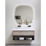AQUAPERLA LM-LEXSI-60 ROUNDED EDGE ACRYLIC LED MIRROR 600x600MM 3 COLOR LIGHTING TOUCH SENSOR SWITCH WALL MOUNTED WHITE FRAME - Urban Designs Bathroom and Kitchen
