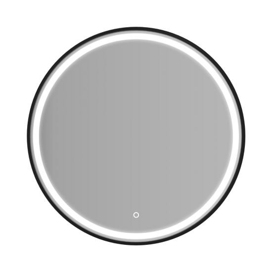 AQUAPERLA LM-LUNA 75 ROUND FRAMED LED MIRROR 750X750MM MATTE BLACK - Urban Designs Bathroom and Kitchen
