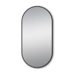 AQUAPERLA LM-M-050100 OVAL FRAMED MIRROR 500X1000MM MATTE BLACK AND BRUSHED GOLD - Urban Designs Bathroom and Kitchen