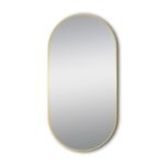 AQUAPERLA LM-M-050100 OVAL FRAMED MIRROR 500X1000MM MATTE BLACK AND BRUSHED GOLD - Urban Designs Bathroom and Kitchen