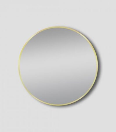 AQUAPERLA LM-M-R80 ROUND FRAMED MIRROR 800X800MM BRUSHED GOLD AND BRUSHED NICKEL - Urban Designs Bathroom and Kitchen
