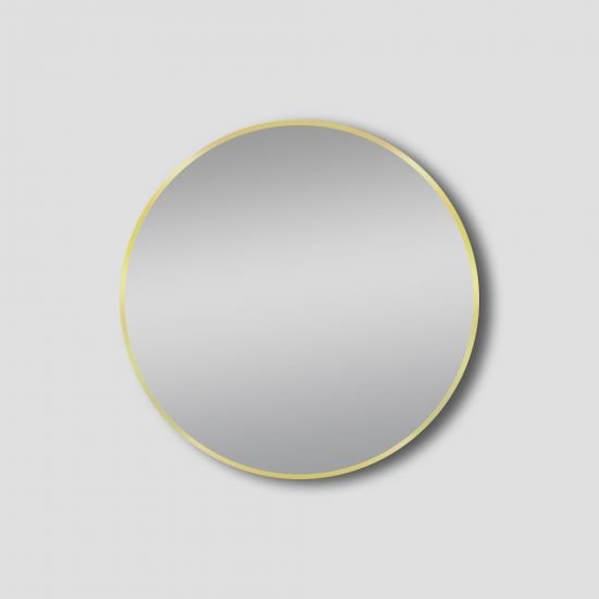 AQUAPERLA LM-M-R80 ROUND FRAMED MIRROR 800X800MM BRUSHED GOLD AND BRUSHED NICKEL - Urban Designs Bathroom and Kitchen