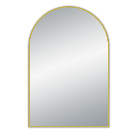 AQUAPERLA LM- MBG-A6090 ARCH FRAMED MIRROR 600X900MM BRUSHED GOLD - Urban Designs Bathroom and Kitchen