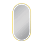 AQUAPERLA LM-MBG-LO50100 OVAL NON-LUMINOUS FRAMED MIRROR 500X1000MM BRUSHED GOLD - Urban Designs Bathroom and Kitchen