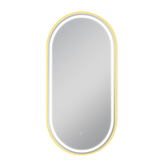 AQUAPERLA LM-MBG-LO50100 OVAL NON-LUMINOUS FRAMED MIRROR 500X1000MM BRUSHED GOLD - Urban Designs Bathroom and Kitchen
