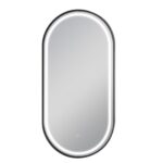 AQUAPERLA LM-MBK-LO50100 OVAL NON-LUMINOUS FRAMED MIRROR 500X1000MM MATTE BLACK - Urban Designs Bathroom and Kitchen