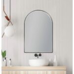 AQUAPERLA LM-UNI-GM ARCH 3 COLOR LIGHTING FRAMED LED MIRROR 600X900MM GUN METAL GREY - Urban Designs Bathroom and Kitchen