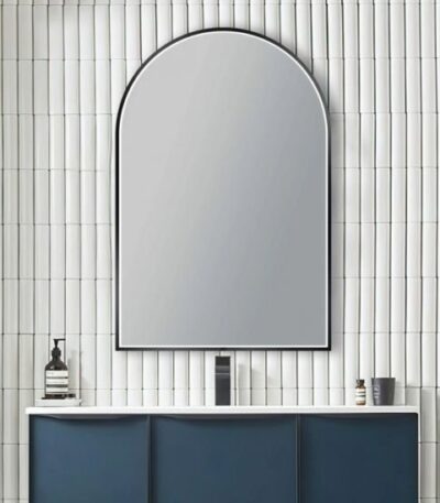 AQUAPERLA LM-UNI-MBK ARCH 3 COLOR LIGHTING FRAMED LED MIRROR 600X900MM MATTE BLACK - Urban Designs Bathroom and Kitchen