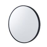 AQUAPERLA MR-600BR 600x600x40MM ROUND ALUMINUM FRAMED BATHROOM WALL MIRROR WITH BRACKETS BLACK - Urban Designs Bathroom and Kitchen