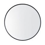 AQUAPERLA MR-600BR 600x600x40MM ROUND ALUMINUM FRAMED BATHROOM WALL MIRROR WITH BRACKETS BLACK - Urban Designs Bathroom and Kitchen