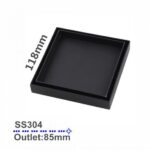 AQUAPERLA OX003.FD 120x120MM SHOWER GRATE FLOOR WASTE DRAIN SMART INSERT BLACK - Urban Designs Bathroom and Kitchen