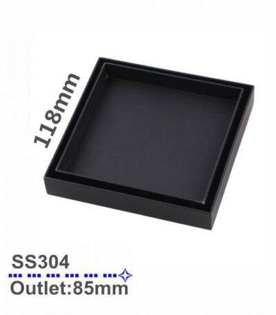 AQUAPERLA OX003.FD 120x120MM SHOWER GRATE FLOOR WASTE DRAIN SMART INSERT BLACK - Urban Designs Bathroom and Kitchen
