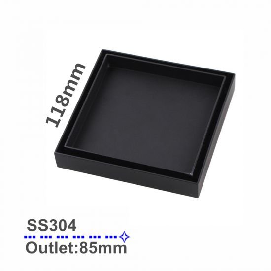 AQUAPERLA OX003.FD 120x120MM SHOWER GRATE FLOOR WASTE DRAIN SMART INSERT BLACK - Urban Designs Bathroom and Kitchen