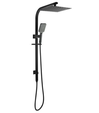 AQUAPERLA OX2130.SH.N+OX0002.SH+OX-S8.HHS SQUARE 10" SHOWER STATION TOP WATER INLET BLACK - Urban Designs Bathroom and Kitchen