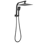 AQUAPERLA OX2140.SH.N+OX0002.SH+OX-S8.HHS SQUARE 10" SHOWER STATION TOP WATER INLET BLACK - Urban Designs Bathroom and Kitchen