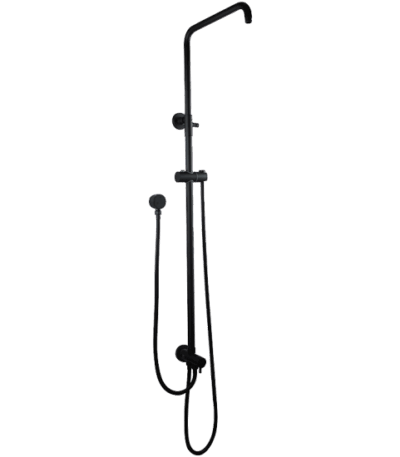 AQUAPERLA OX2152.SH.N ROUND SHOWER RAIL TOP/BOTTOM WATER INLET BLACK - Urban Designs Bathroom and Kitchen