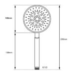 AQUAPERLA R4.HHS ROUND 5 FUNCTIONS HANDHELD SHOWER CHROME AND BLACK - Urban Designs Bathroom and Kitchen